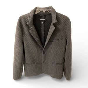 Betabrand Quilted Travel Blazer Men's Jacket Medium Charcoal Gray / Grey